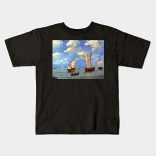 Embarkation, An Acrylic on Oil Board 20" x 16" Kids T-Shirt